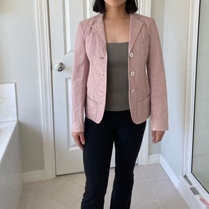 Jill Sander Pink Leather Blazer Jacket Coat